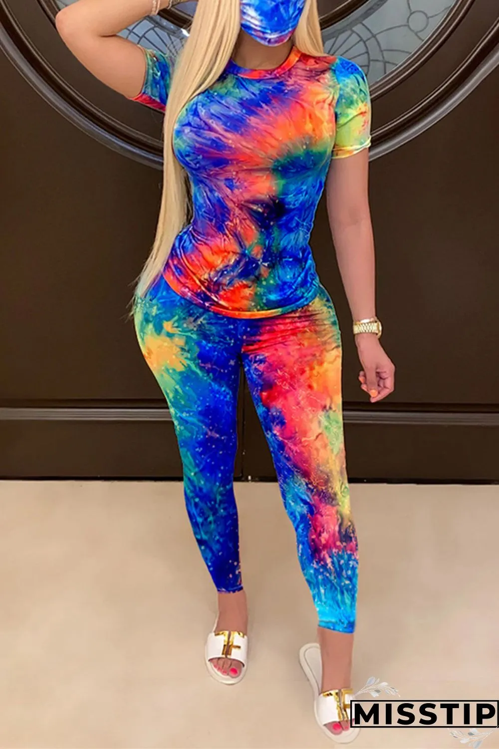 BlueRose Fashion Casual Printed T-shirt Trousers Set
