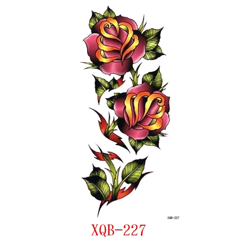 Sdrawing Flower Fake Tattoo Sticker for Women Birds Peony Temporary Tattoos DIY Water Transfer Tatoos Girls Tattoo for Men Sleeve