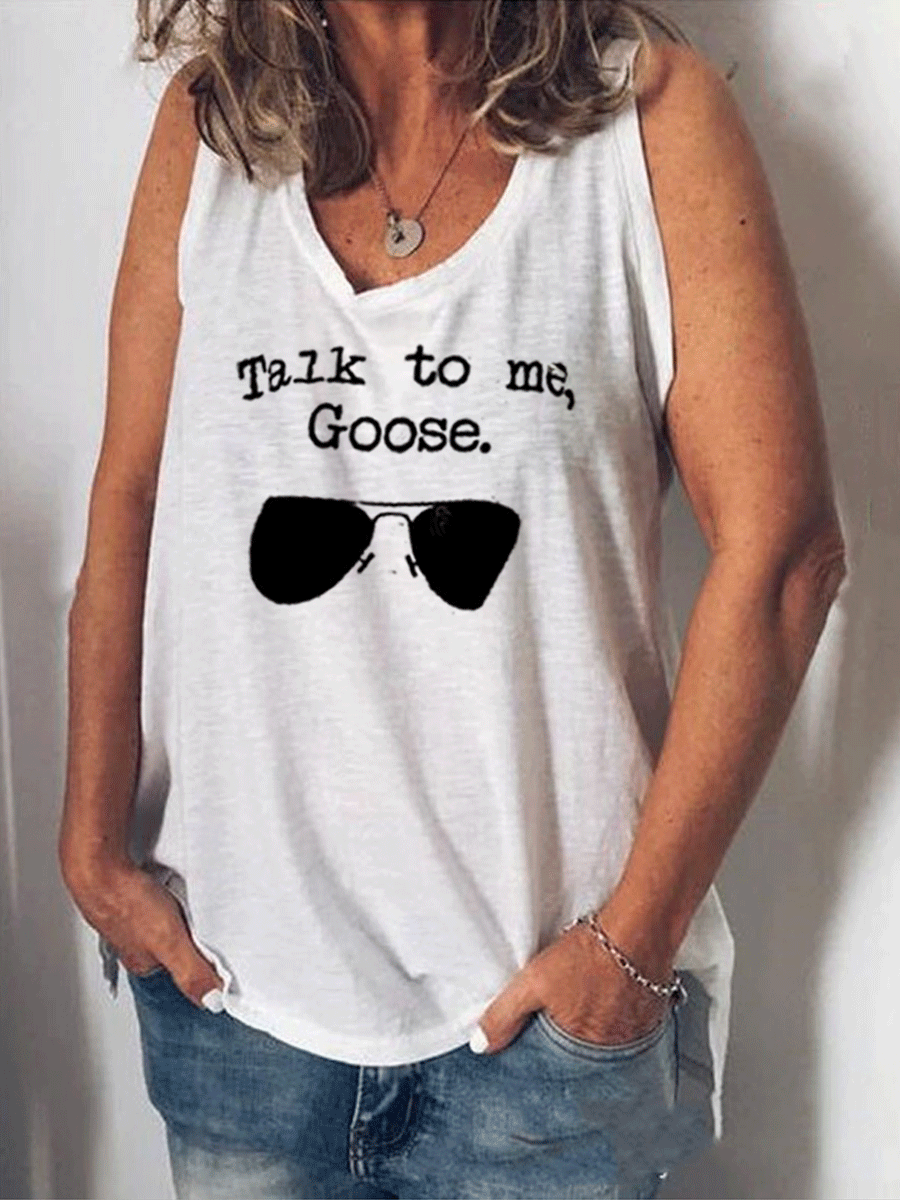 Talk To Me Goose Sunglasses Tank Top