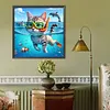 Diamond Painting -DIY Round Drill Swimming Kitten(40x40cm)