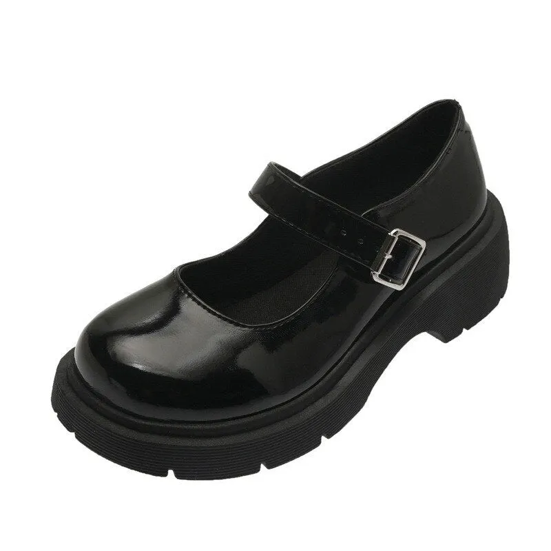 Women Chunky Sneakers Hidden Heels Shoes Ladies Wedge Thick High Heels Autumn Platform Women Shoes Lace Up Lolita Mary Janes