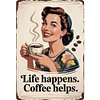 Life happens Coffee helps - Vintage Metal Signs - 20*30cm/30*40cm