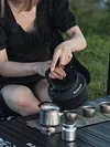 1.3L Outdoor Camping Kettle with Handle Anti-Slip Pot Tourist Cookware Supplies