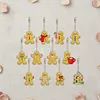 12pcs Cute Cookie Character Double-Sided DIY Diamond Painting Keychain Kit