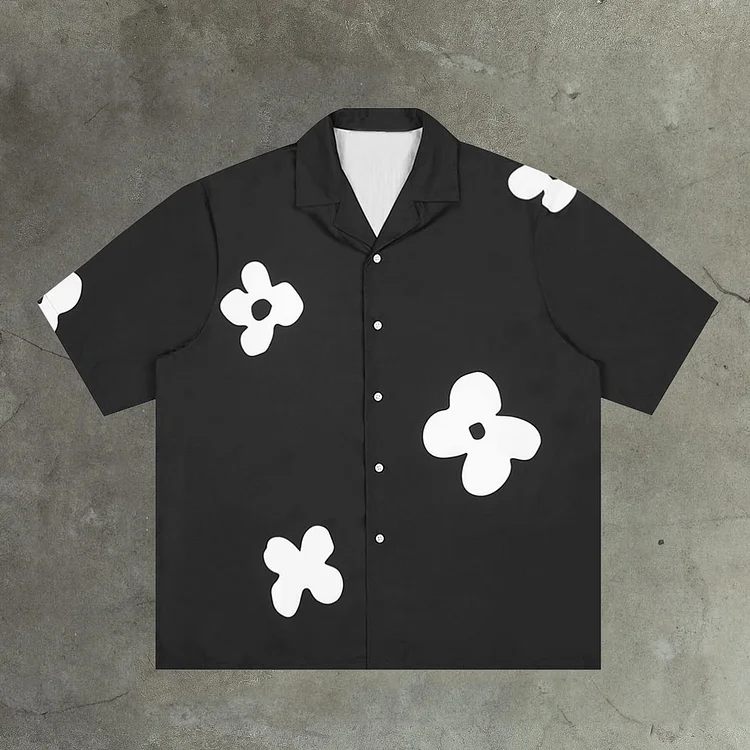 Floral Print Short Sleeve Button Shirt