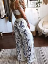 Hawaii Style Two-Piece Wide Leg Suit