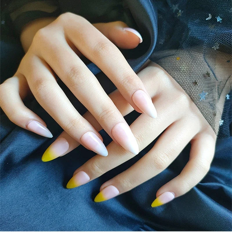 24pcs/set Press on Nail Tips Acrylic 10 Sizes Flower Design Fake Nails Art Full Cover French False Nail Art Tips Artifical Nails-Nail Inspo