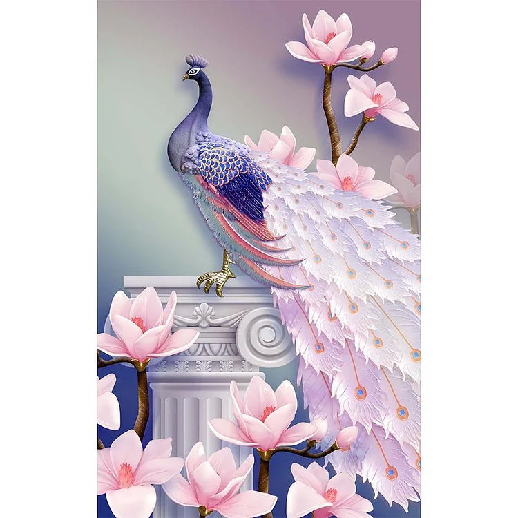 Magnolia Peacock Square Drill Diamond Painting 30X40CM(Canvas) gbfke