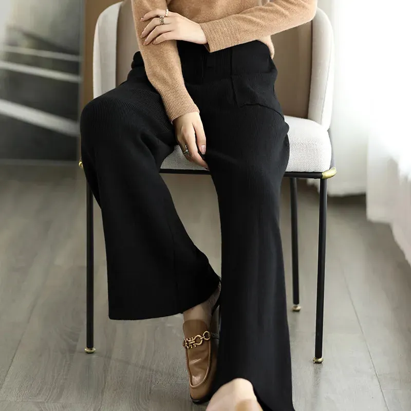 Women's Merino Wool Lounge Trousers &ndash; Soft Knit Office to Home &ndash; view 2
