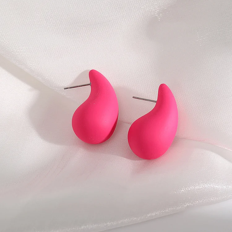 Candy Colors Water Droplets Earrings European And American Style Personalized Fashion Stud Earrings Girls Travel Accessories