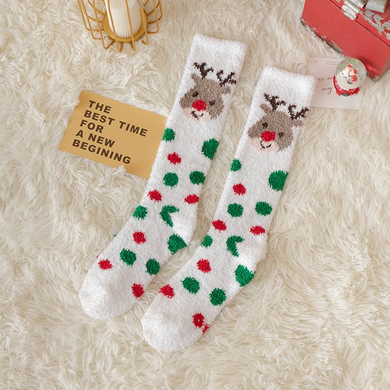 Christmas coral fleece thickened stockings