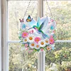 (US Local)Acrylic Special Shape Flowers Hummingbird Cloud Double Sided Effect Diamond Painting Pendant Kit