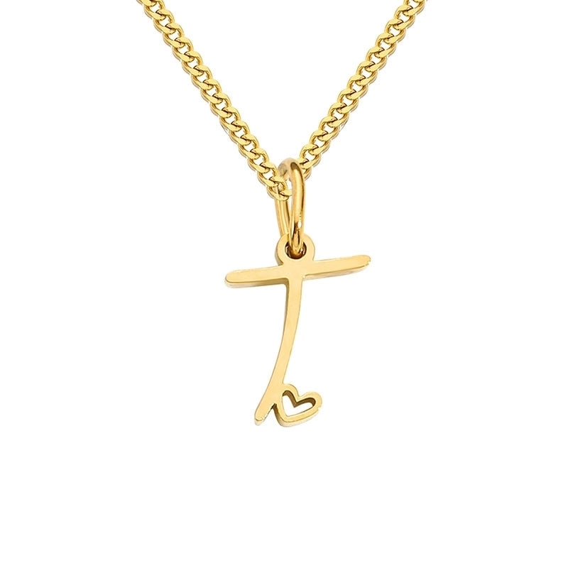 Stainless Steel Minimalist Plating Letter Solid Color Pendant Necklace