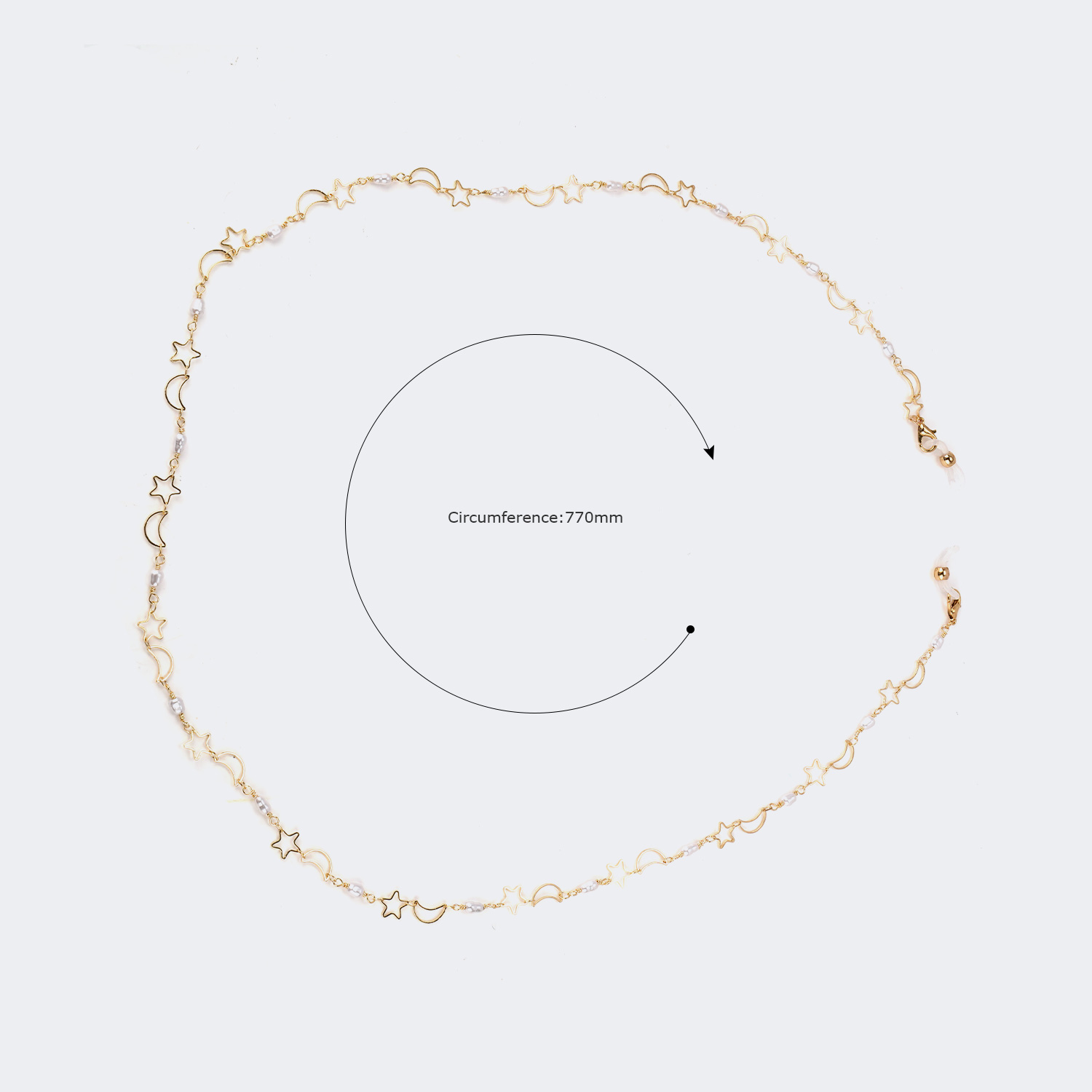 Pallu Gold Stern-Mond Brillenkette Gold