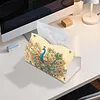 (25cm)Peacock PU DIY Diamond Painting Tissue Box for Beginners Adults Home