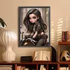>SALE<5D DIY Full Round Drill Diamond Painting Curly Haired Big Eyed Girl Decor30x40cm