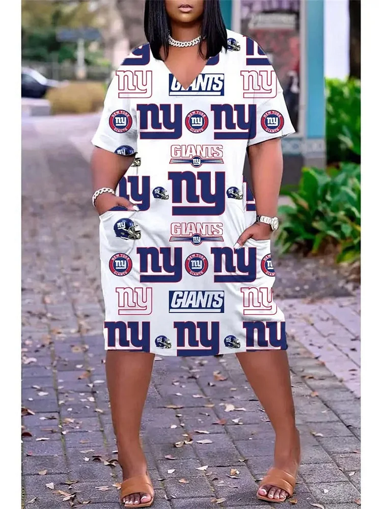New York Giants
Limited Edition V-neck Casual Pocket Dress