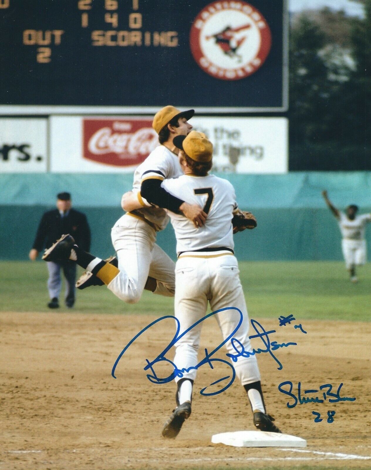 AUTOGRAPHED STEVE BLASS & BOB ROBERTSON 8X10 Pittsburgh Pirates Photo Poster painting - COA