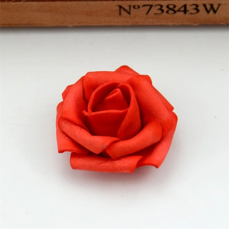 20pcs/lot 4cm Mini Artificial PE Foam Rose Flower Heads Wedding Home Decoration Handmade Diy Christmas Fake Flower Ball Craft