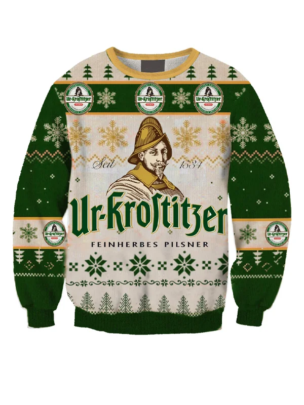 Unisex Ur-krostitzer Drink 3D Ugly Christmas Sweatshirt