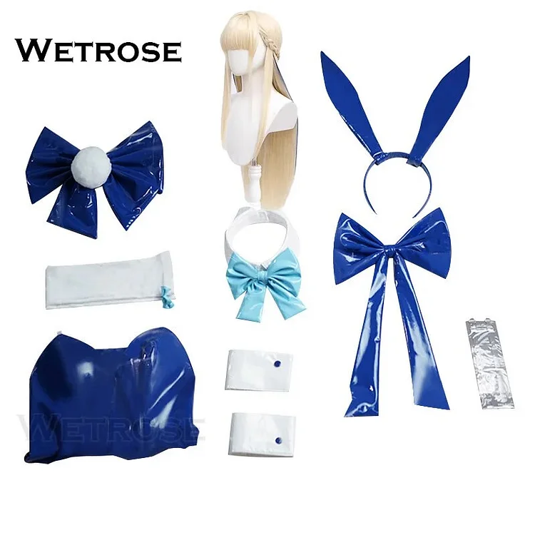 【Wetrose】Toki Bunny Girl Blue Archive Cosplay Costume Sexy Erotic Latex Leather Asuma Wig Full Set