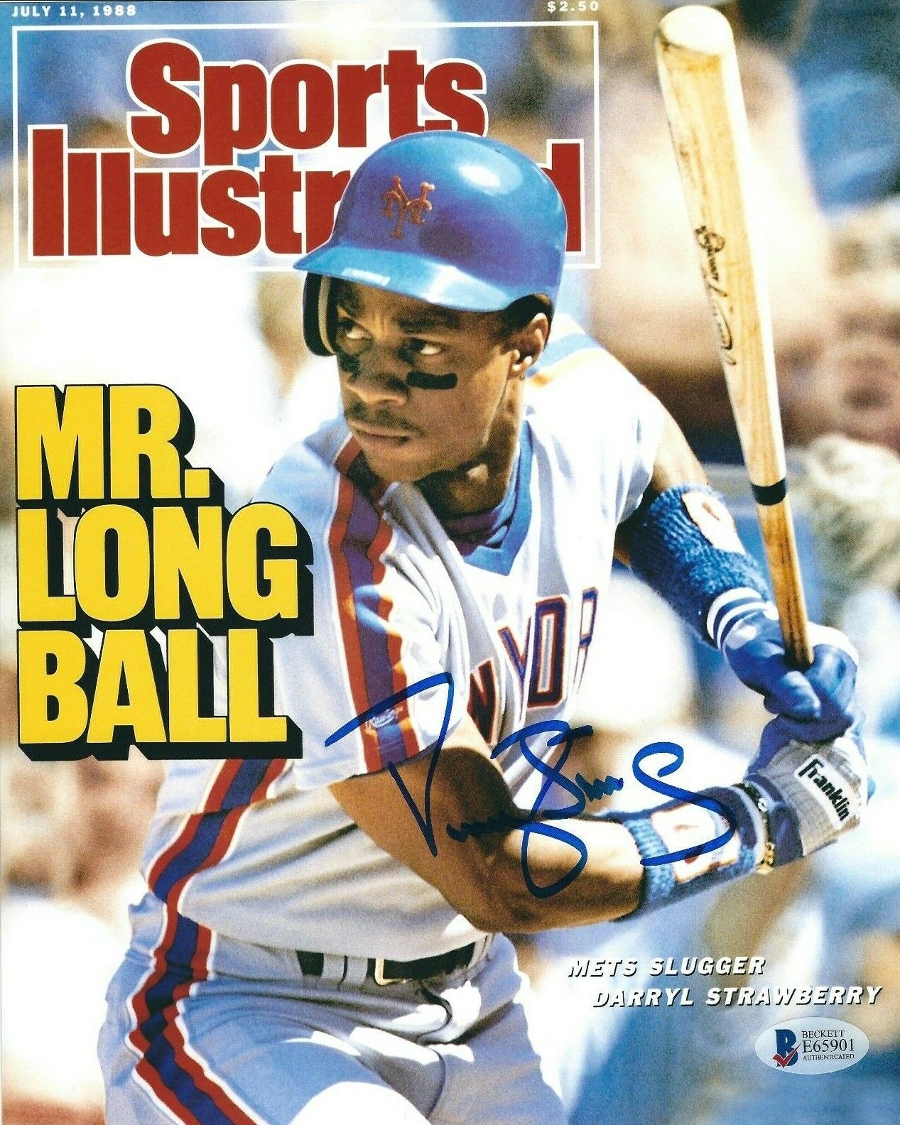 Darryl Strawberry Signed Sports Illustrated 8x10 Photo Poster painting BAS E65901