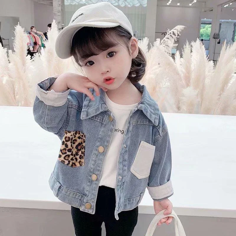 Kids Denim Jackets for Girls Baby Flower Embroidery Coats Spring Autumn Fashion Child Kids Outwear Ripped Jeans Jackets Jean
