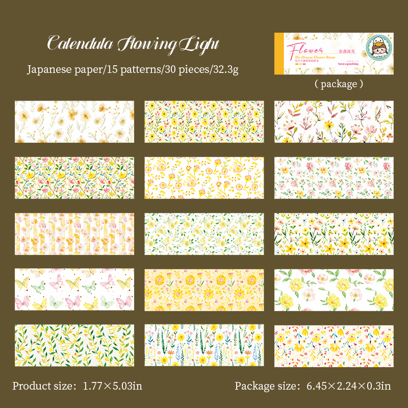 Washi Sticker Book - Painting Dream Flower Room Series Cute Flower Plant Landscape 