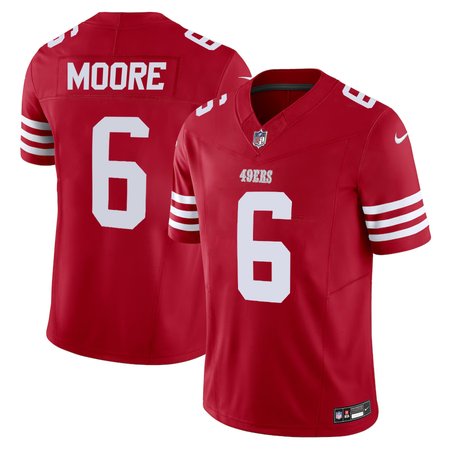 Men's San Francisco 49ers #6 Skyy Moore  Scarlet Game Player Jersey