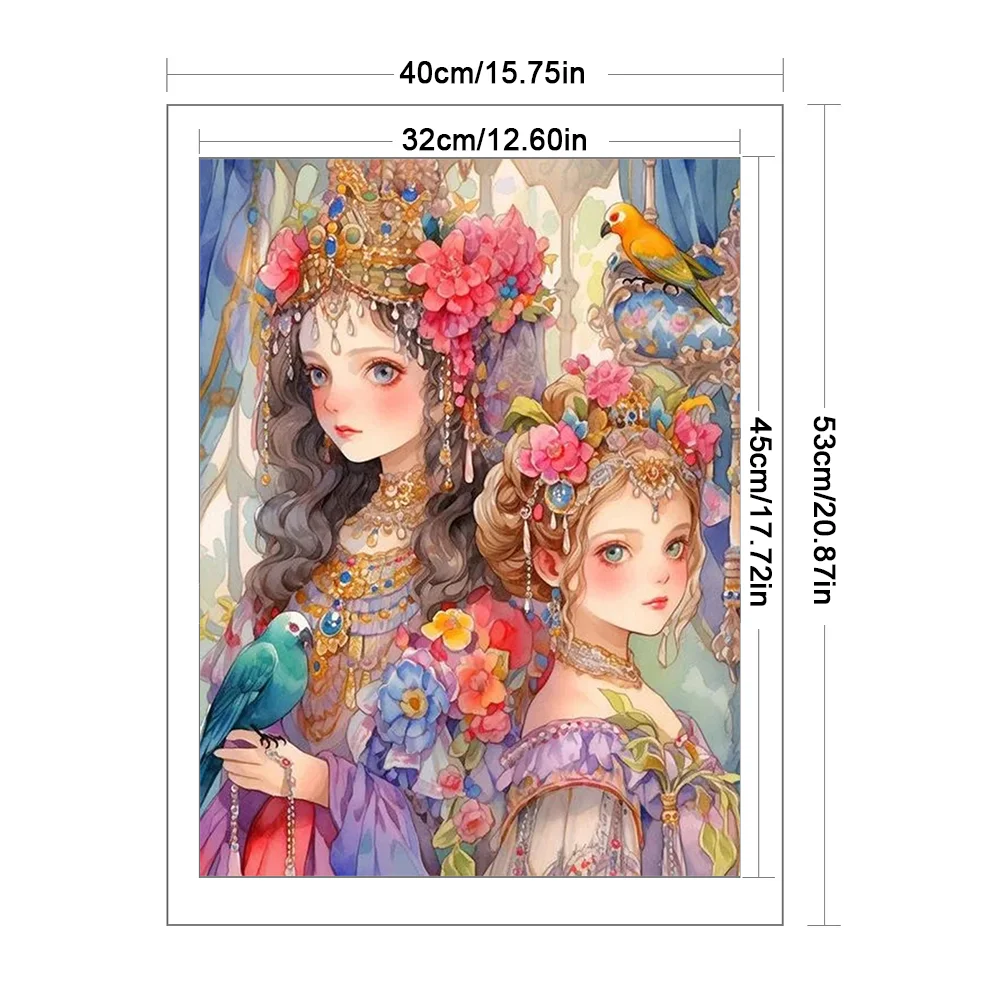 11CT Full Stamped Cross Stitch - Classical Girl(Canvas|40*53CM)