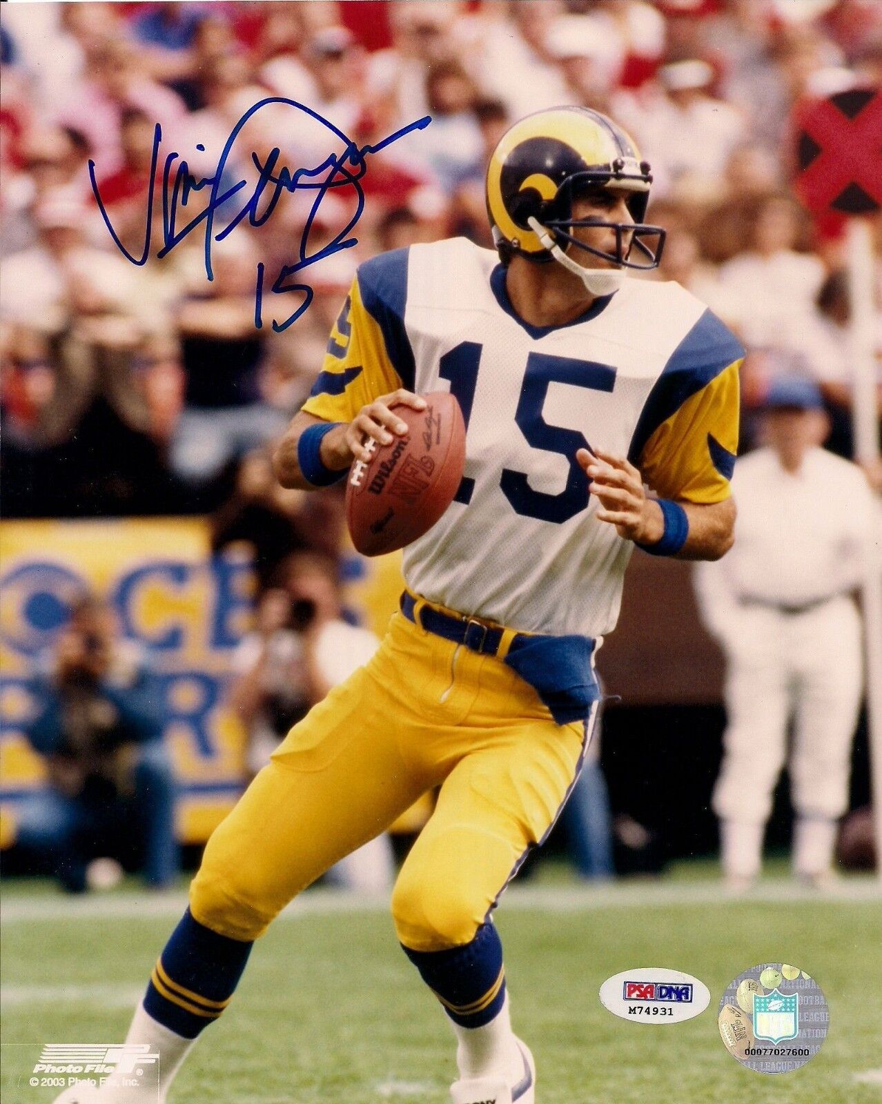 Vince Ferragamo Signed Rams 8x10 Photo Poster painting PSA/DNA COA Super Bowl XIV Auto'd Picture