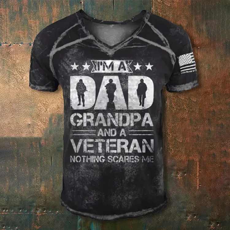BrosWear Men'S Vintage V Neck Dad Slogan T-Shirt