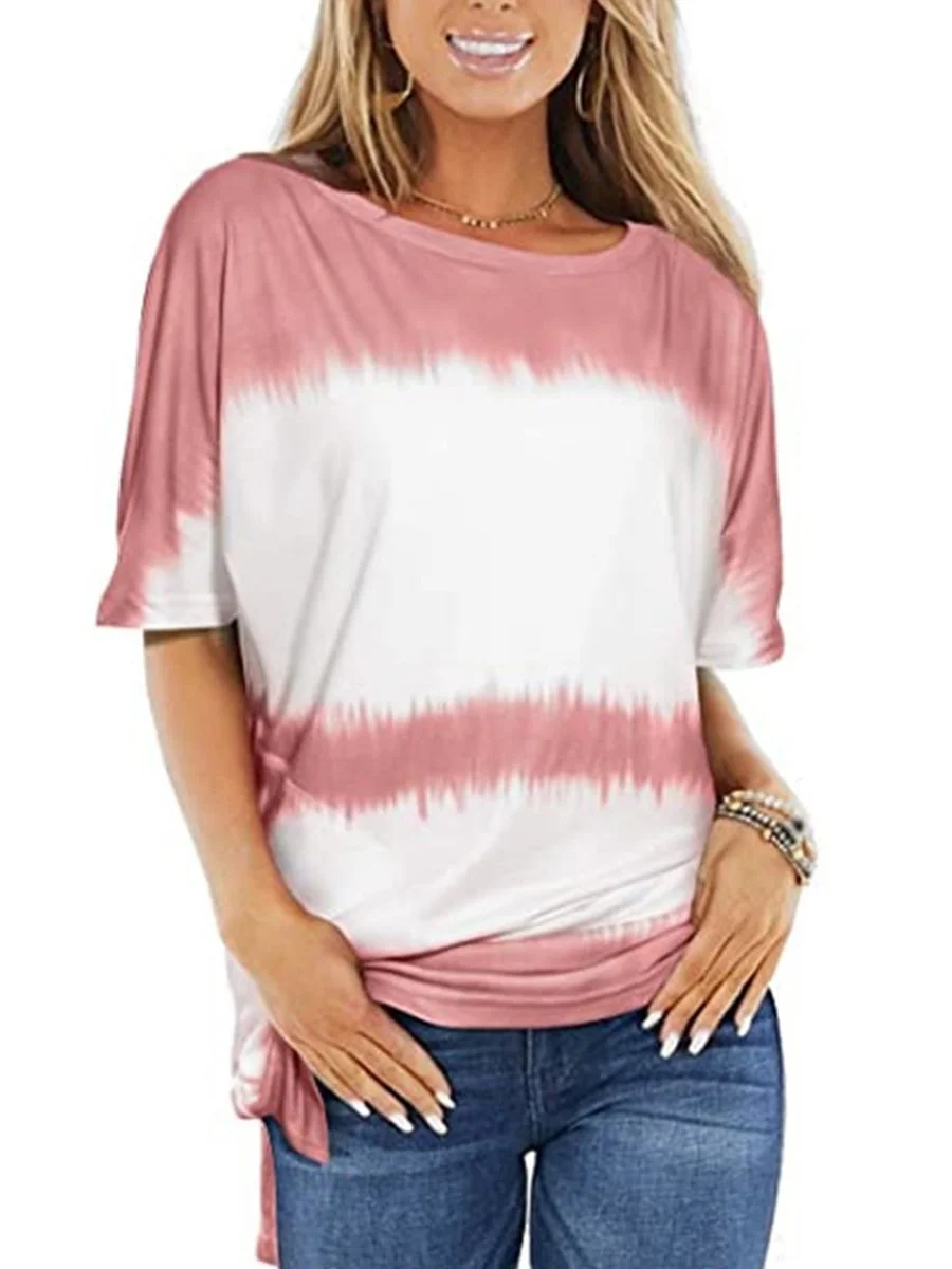 Loose Round Neck Short Sleeve Printed T-shirt