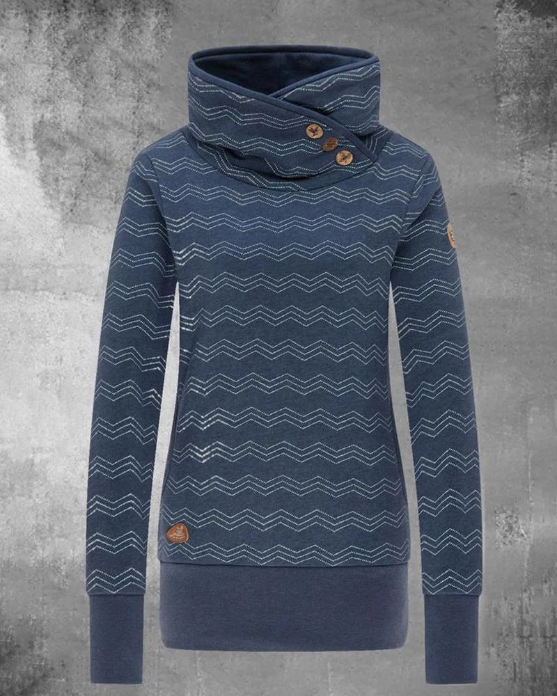 woman's casual long-sleeved hooded sweatshirt-111011