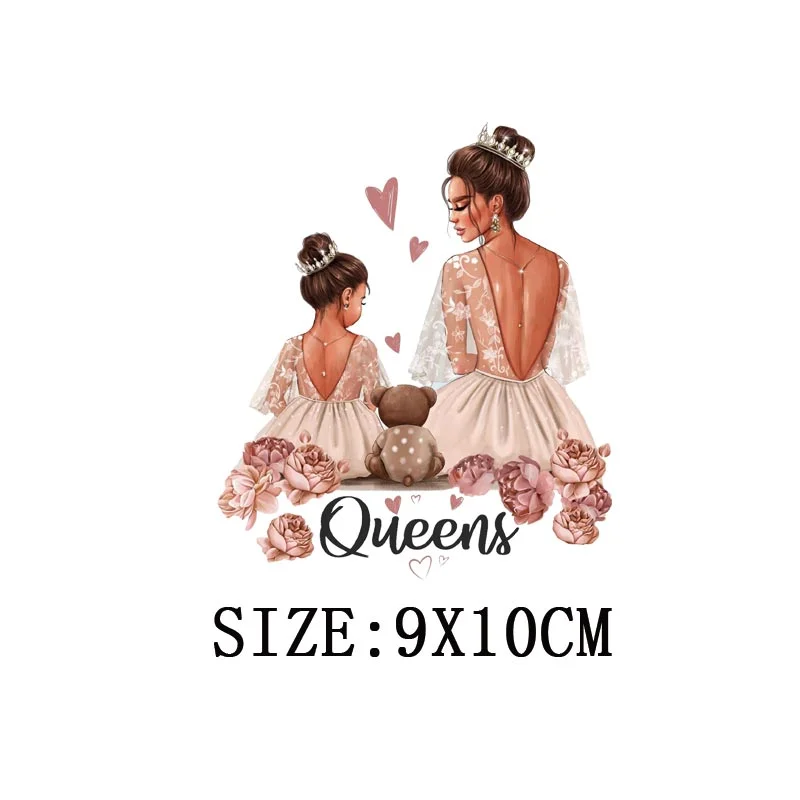 Mom&Children Thermal Stickers On T-shirt DIY Washable Patch On Clothes Lovely Design Iron On Transfer For Hoodies Hat Decoration