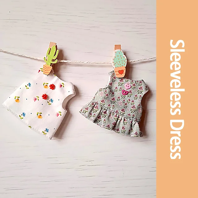 Sewing Sleeveless Dress For Doll PDF Pattern