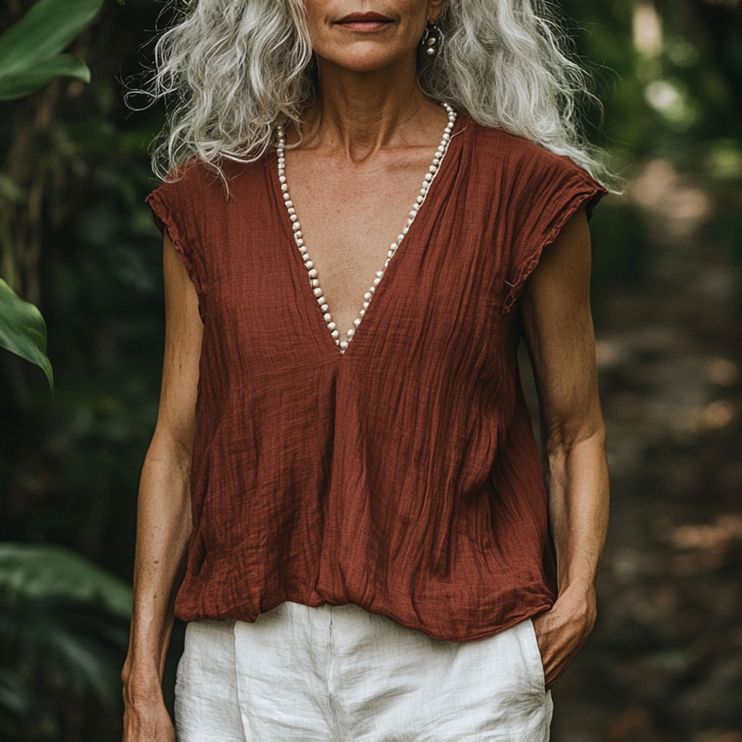 Women's Linen Vest Elegant And Comfortable Breathable Holiday Cotton And Linen Vest Home Daily Basic Sleeveless Top