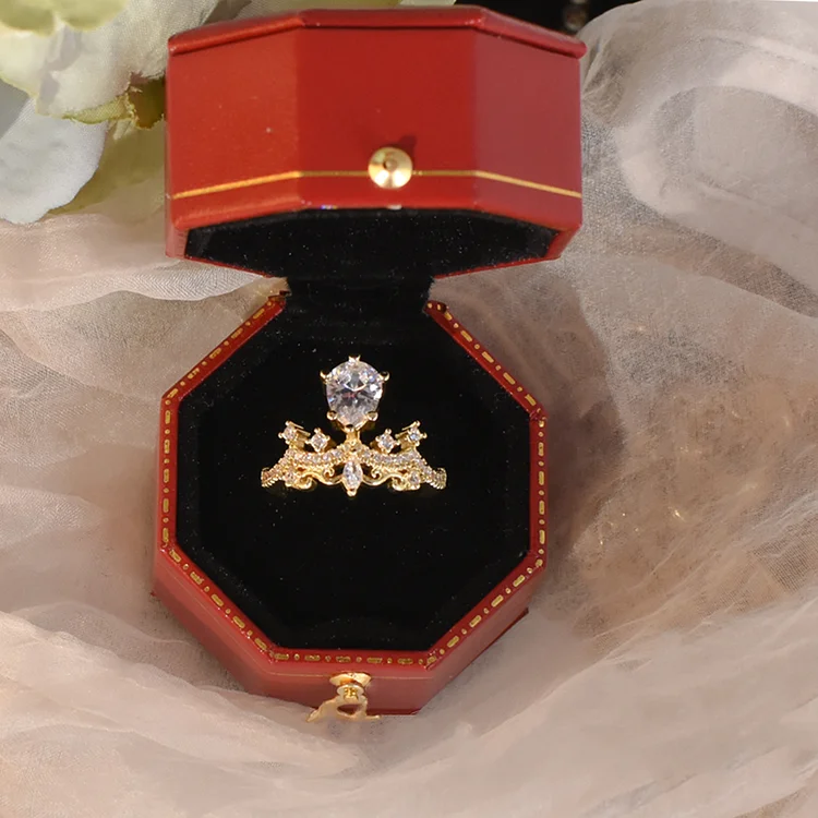 14K Vintage Court Style Crown Adjustable Ring KERENTILA