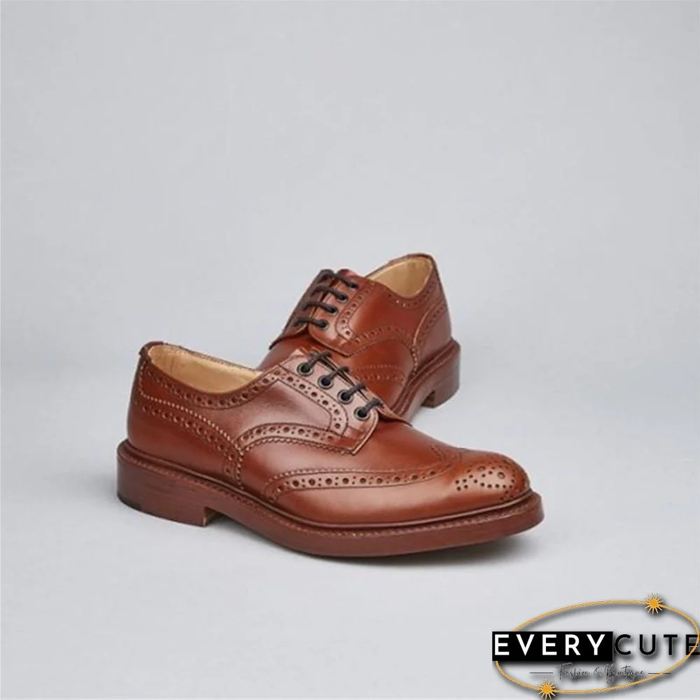 Classic Genuine Leather Brogues Derby Shoes