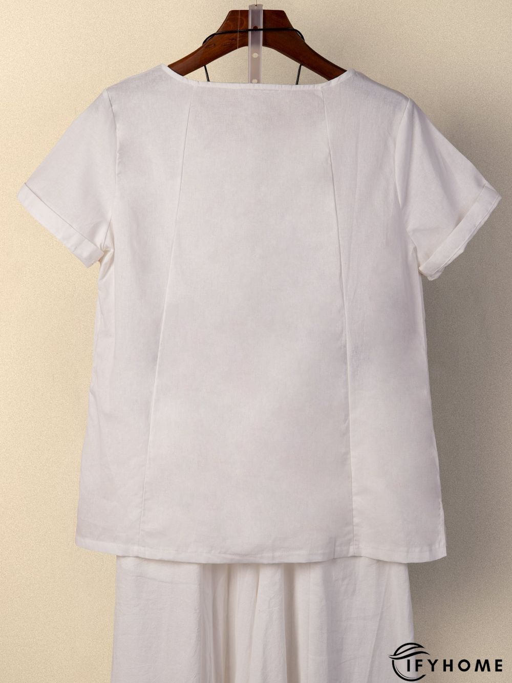 White Floral-Print Short Sleeve T-shirt | IFYHOME