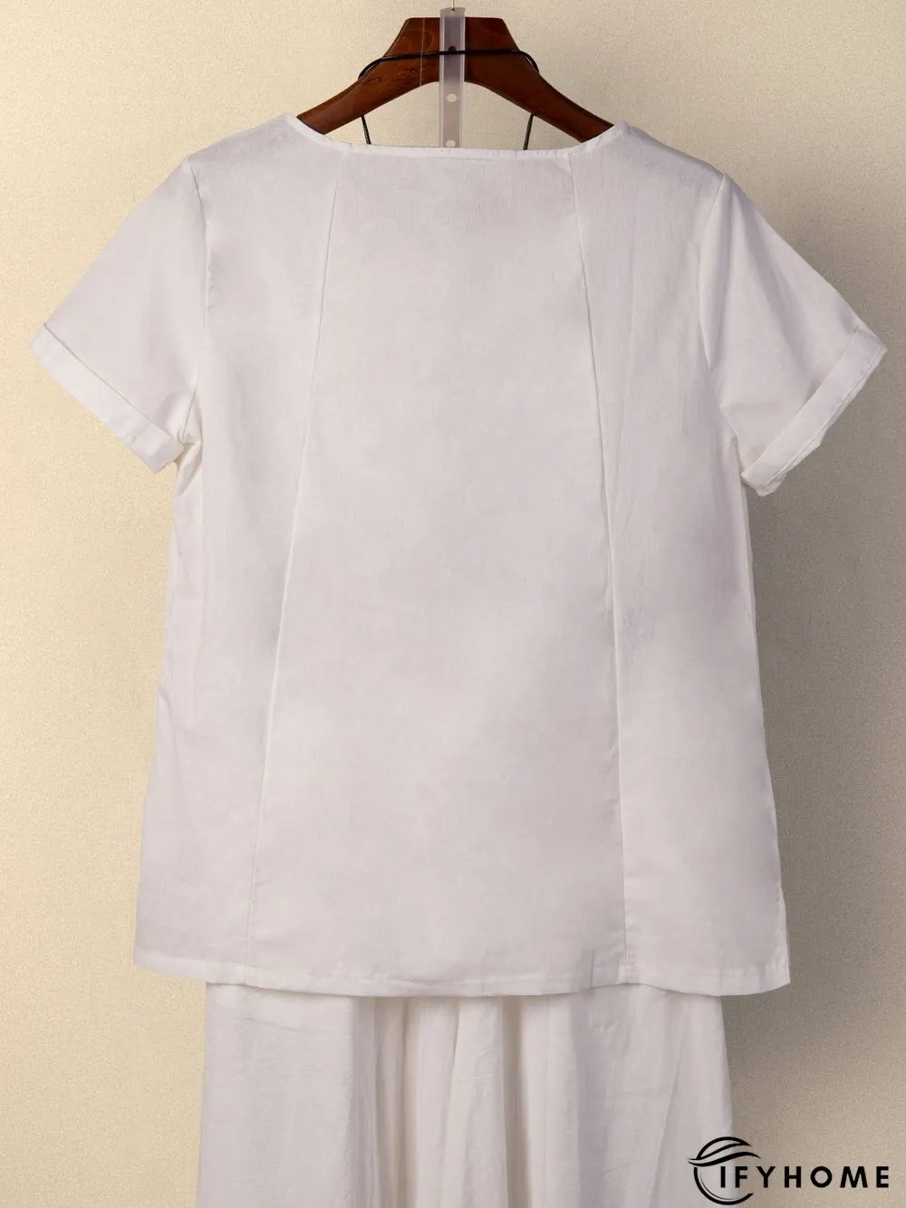 White Floral-Print Short Sleeve T-shirt | IFYHOME