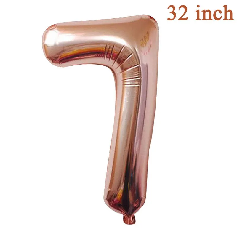 Rose Gold Number Foil Balloon Party Decorations Wedding Happy Birthday Party Kids Baby Shower Boy Girl Decor First 1st Supplies