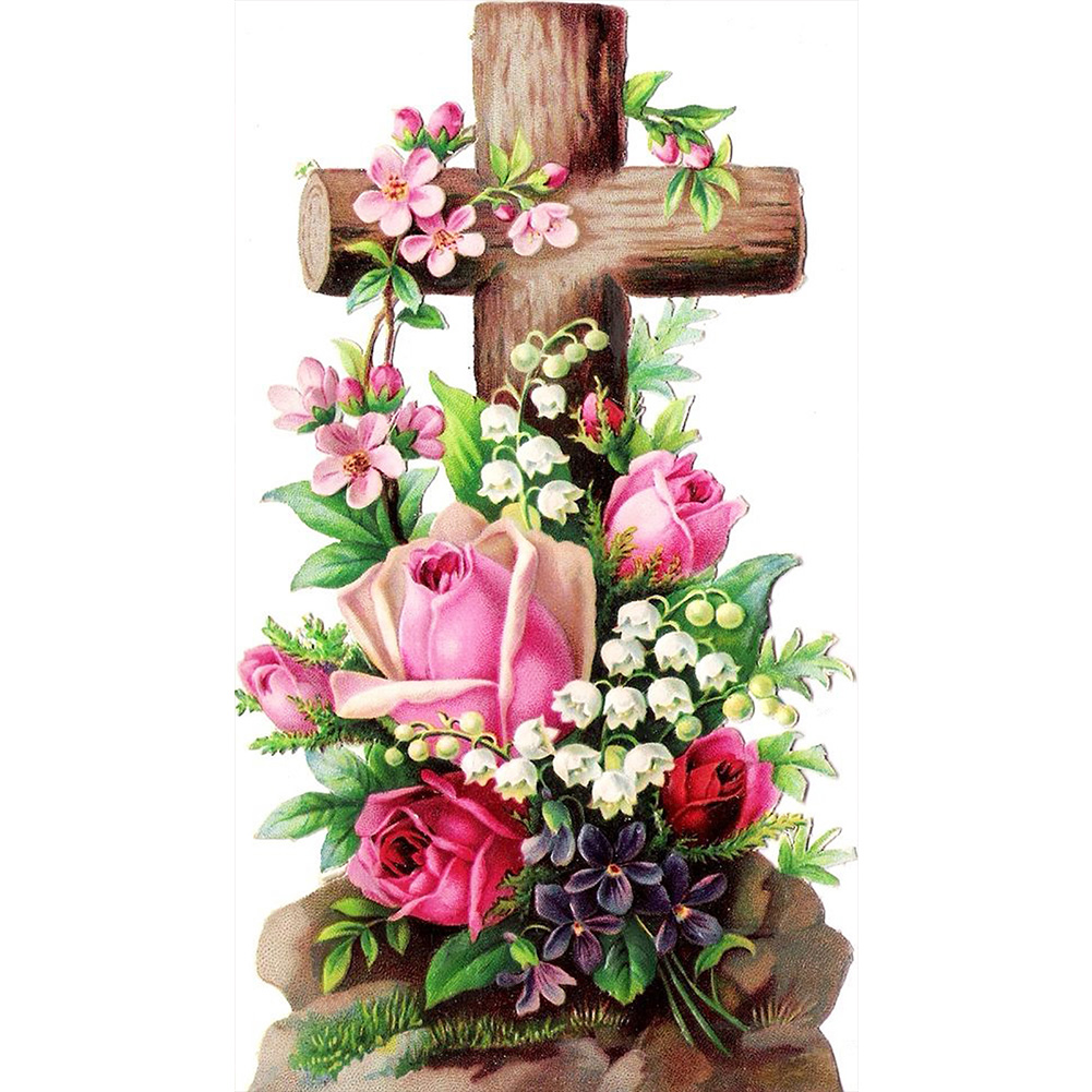 

Cross Rose - Round Drill Diamond Painting - 40*70CM (Big Size), 501 Original