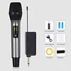 Wireless Microphone For Singing with Rechargeable Receiver Metal Cordless Handheld Mic for Home Karaoke Meeting Party Church Wedding KTV