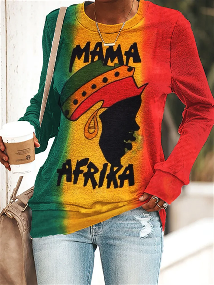 Traditional Afro Woman Mama Africa Rasta Gradient Sweatshirt