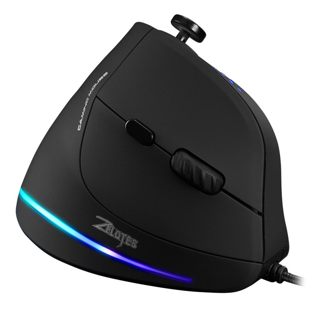 

ZELOTES C-18 10000DPI Adjustable Optical Gaming USB Wired Vertical Mouse, 501 Original