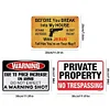 3PCS Warning - Vintage Metal Signs Set - 20*30cm - Warning