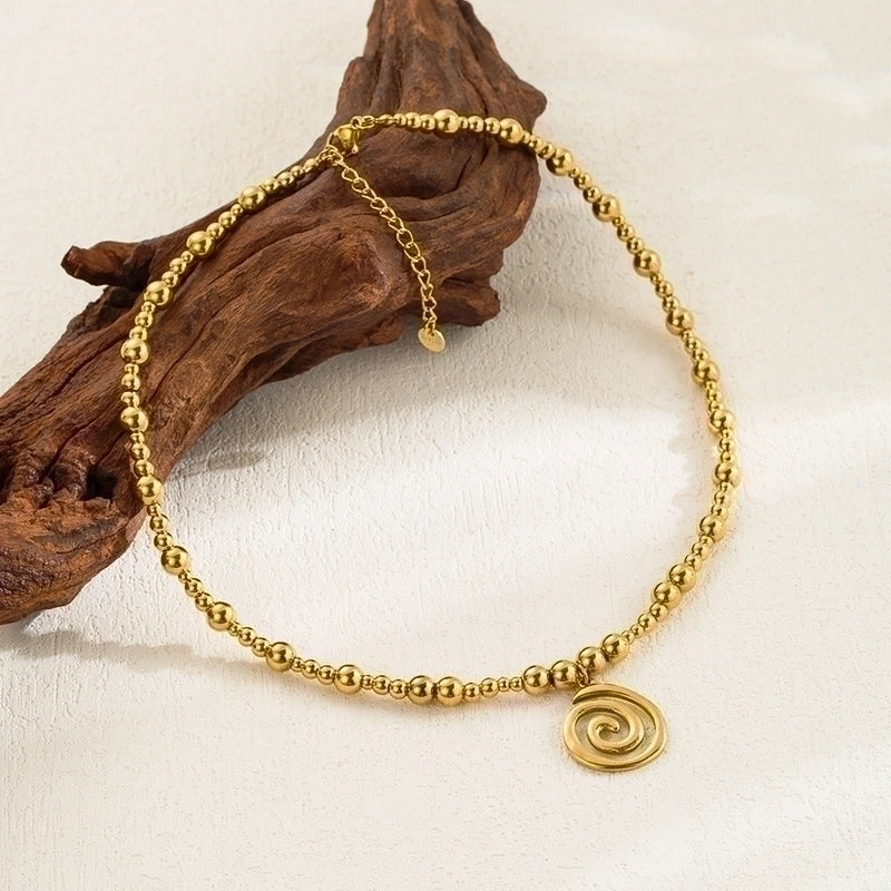 Ig Style Minimalist Solid Color Stainless Steel Plating 18k Gold Plated Pendant Necklace