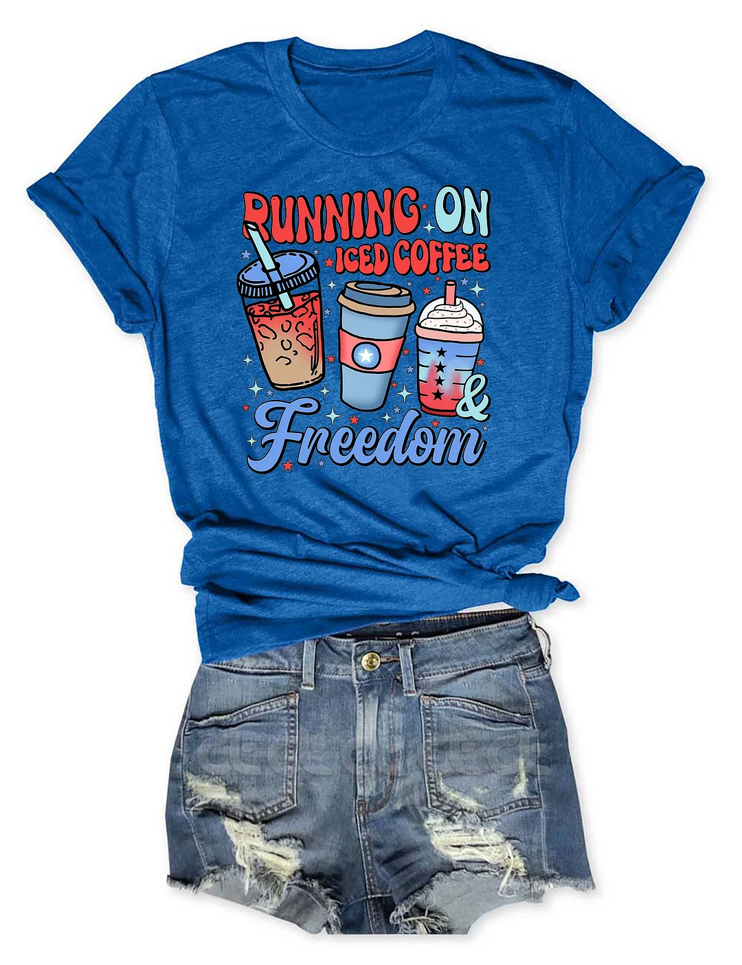 Running On Lced Coffee And Freedom T-Shirt