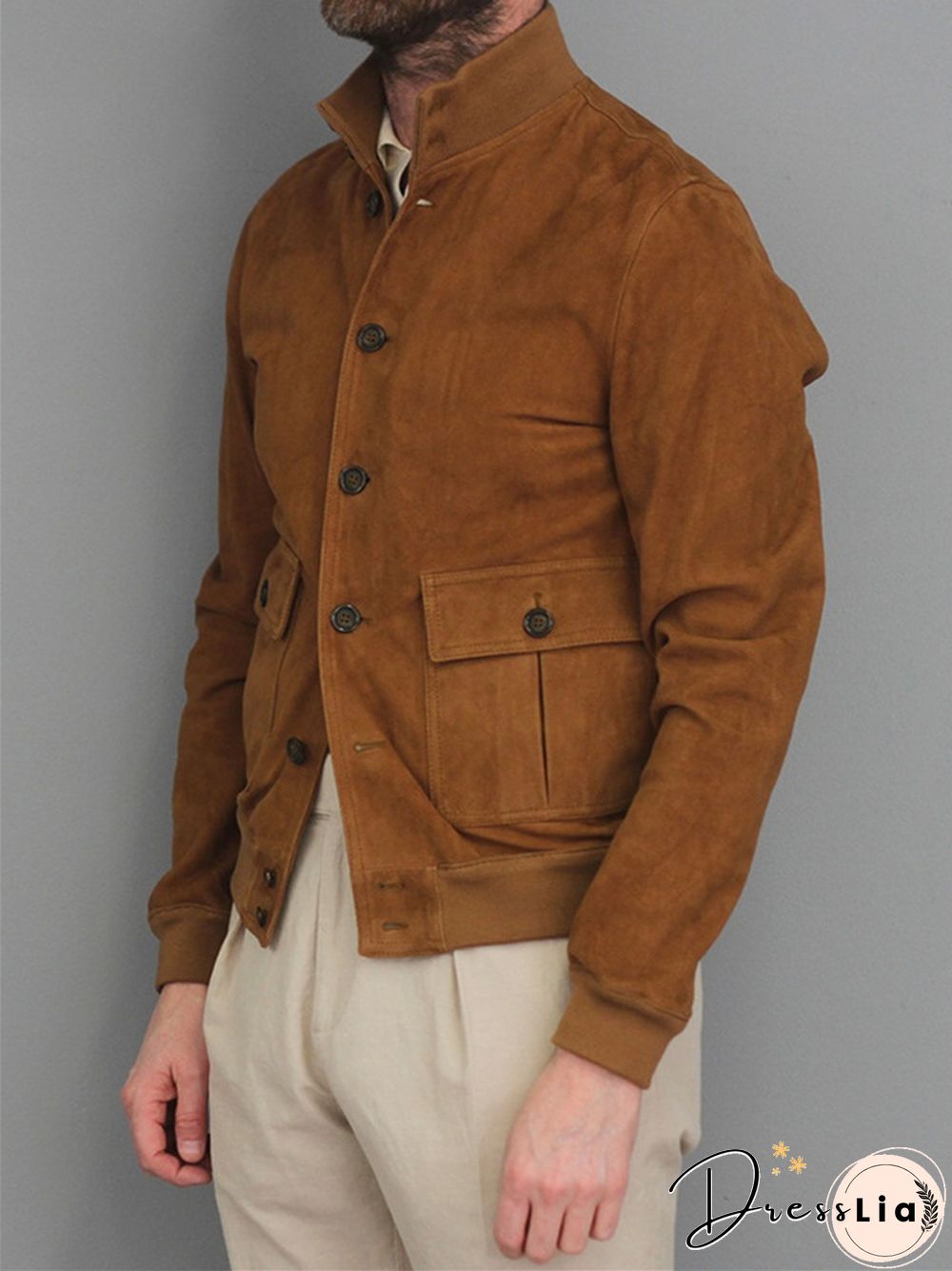Solid Color Fashionable Men's Jacket Coat